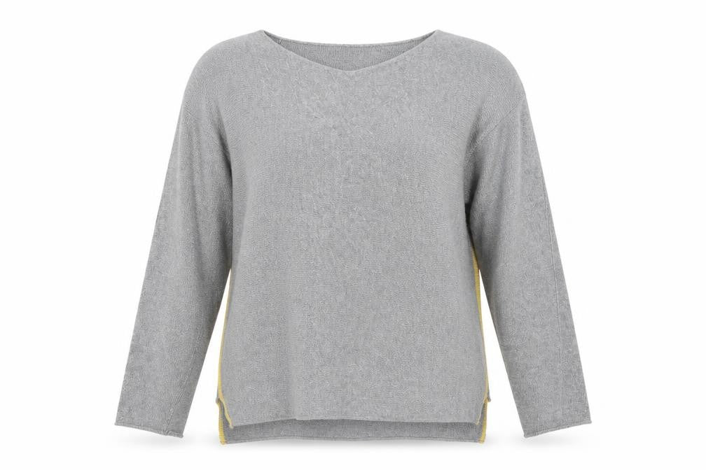 Isabella D Womens Grey Boat Neck Acrylic Pullover Jumper Size M