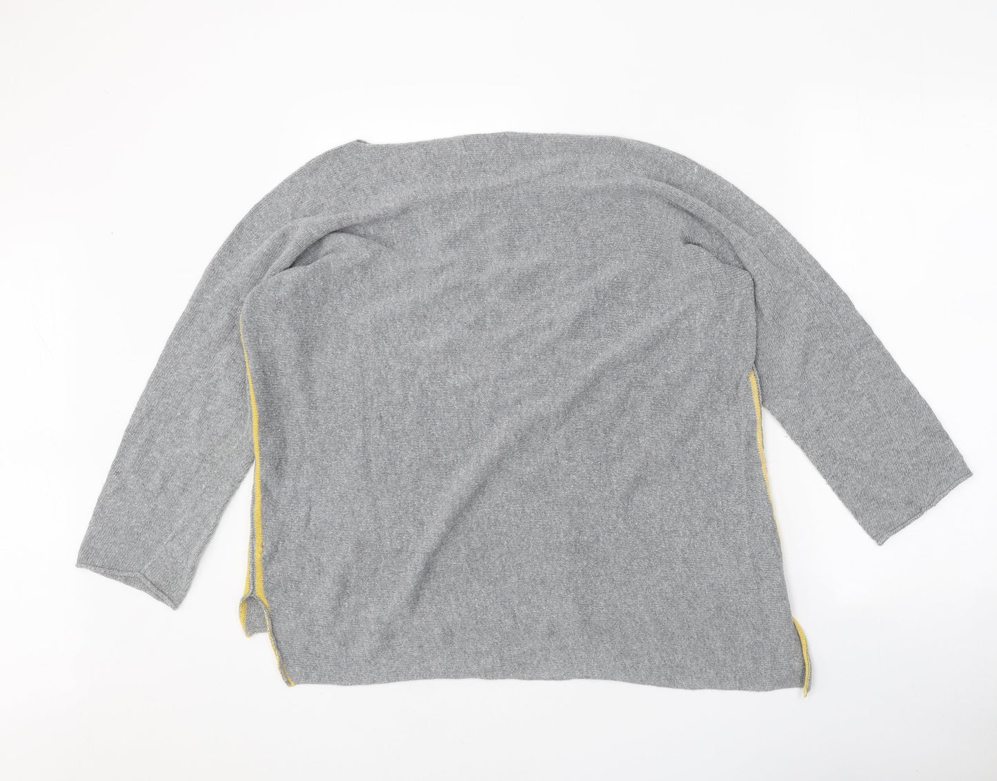 Isabella D Womens Grey Boat Neck Acrylic Pullover Jumper Size M
