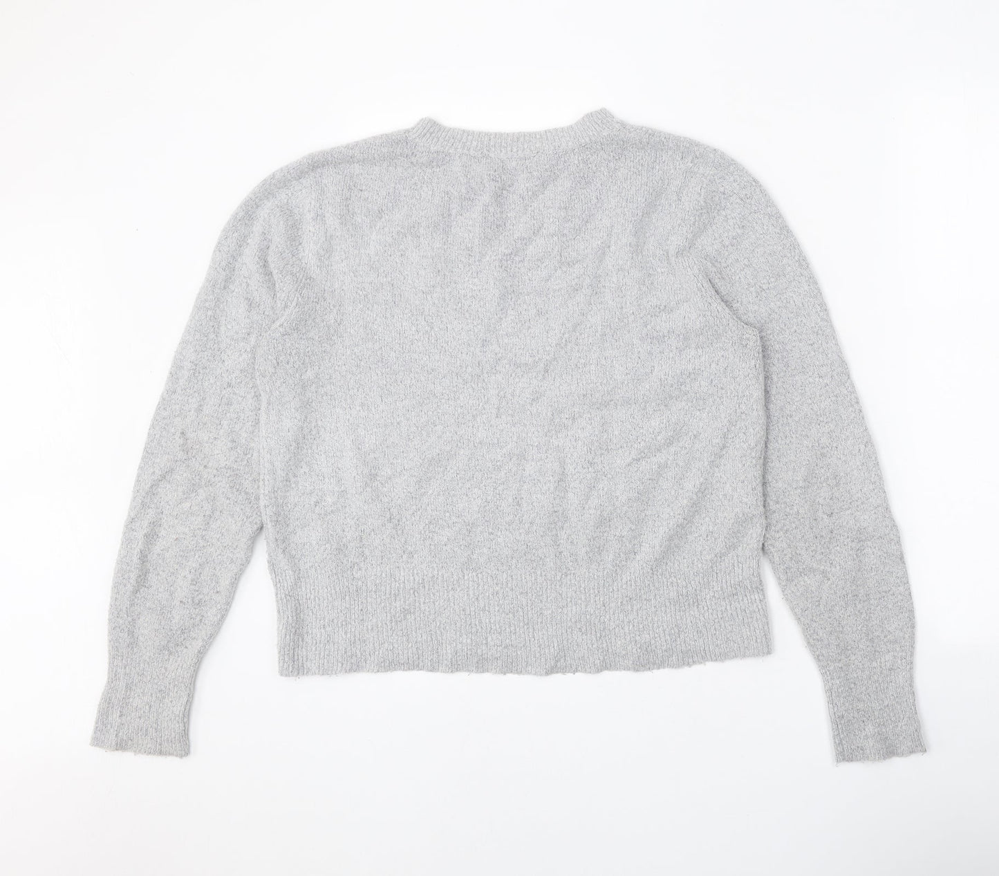Oasis Womens Grey Scoop Neck Acrylic Pullover Jumper Size L