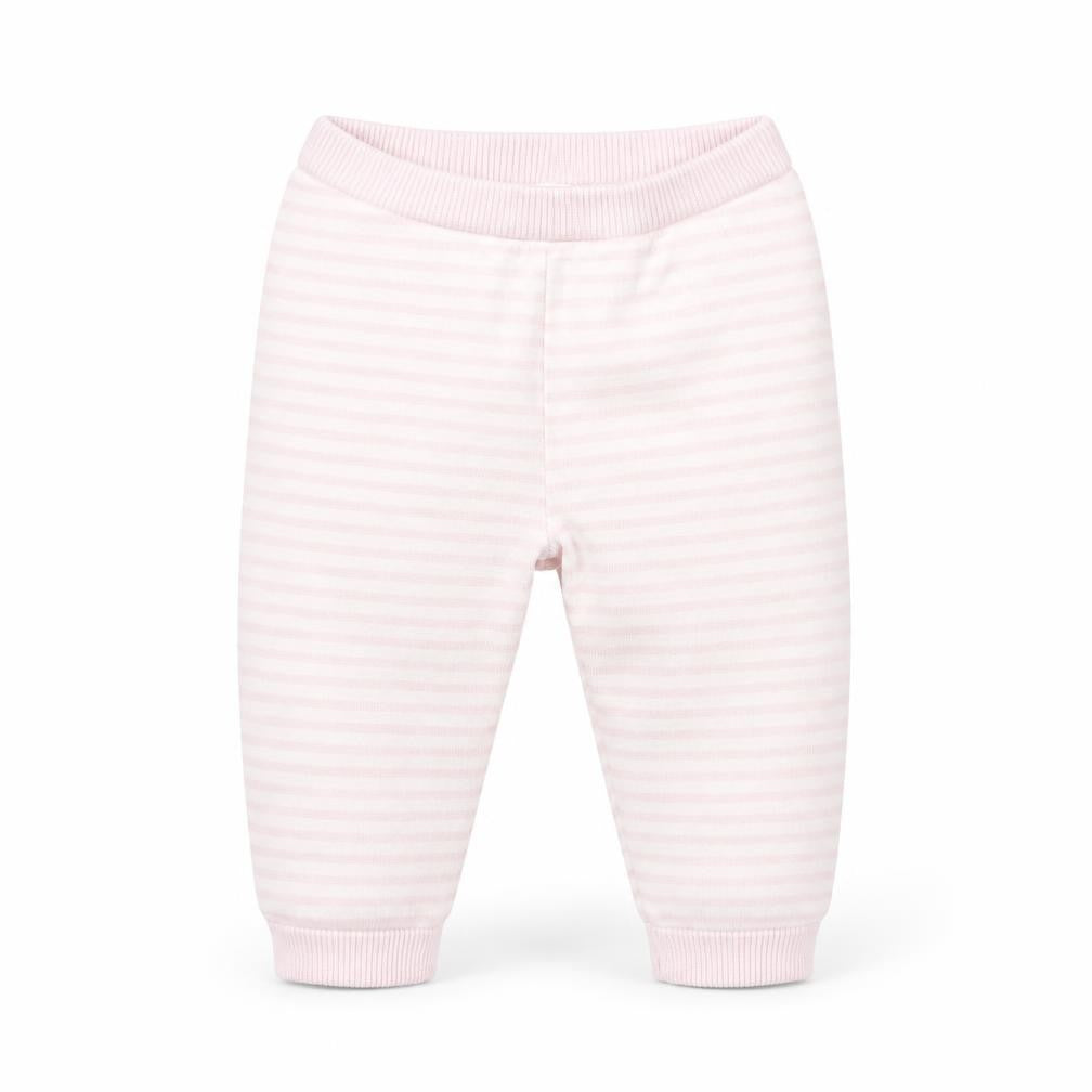 F&F Girls Pink Striped 100% Cotton Jogger Leggings Size 6-9 Months Pullover