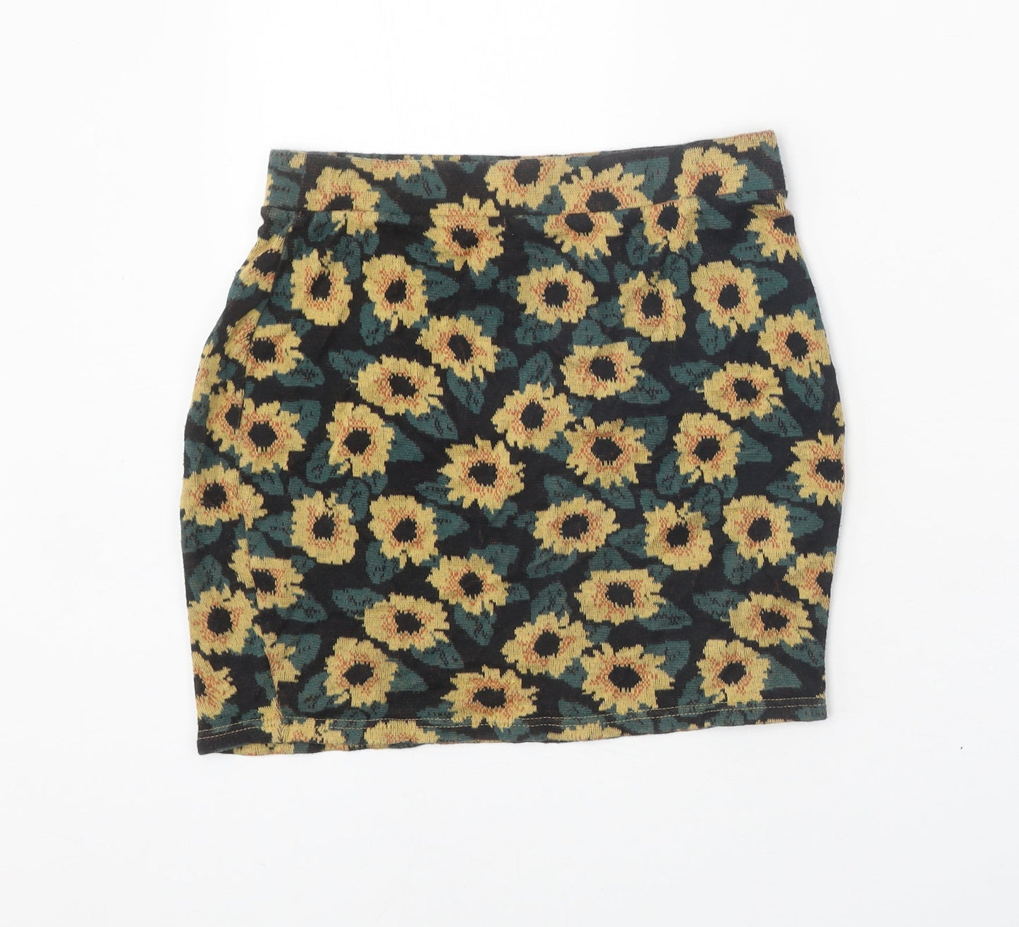 Cooperative Womens Black Floral Cotton Mini Skirt Size S