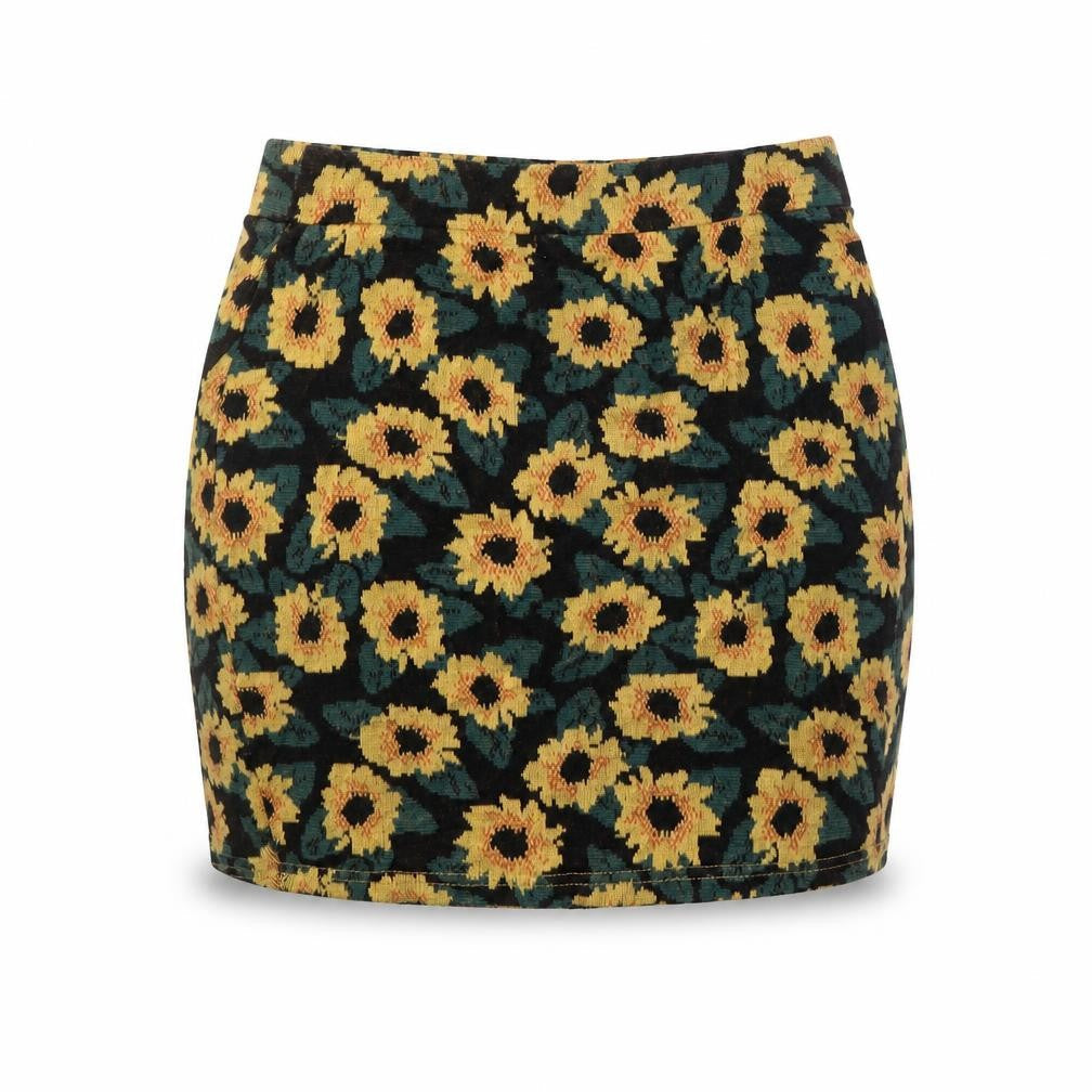 Cooperative Womens Black Floral Cotton Mini Skirt Size S