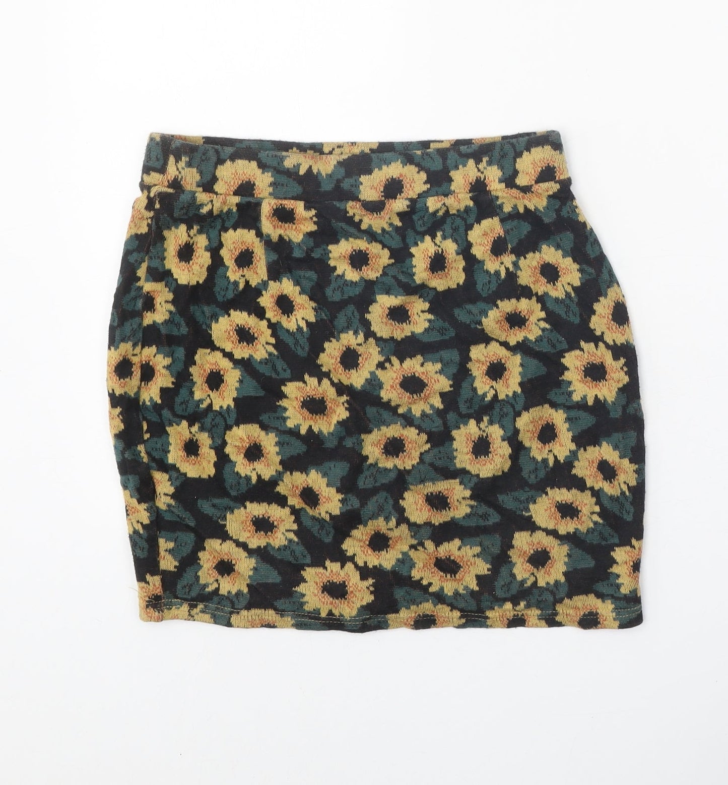 Cooperative Womens Black Floral Cotton Mini Skirt Size S