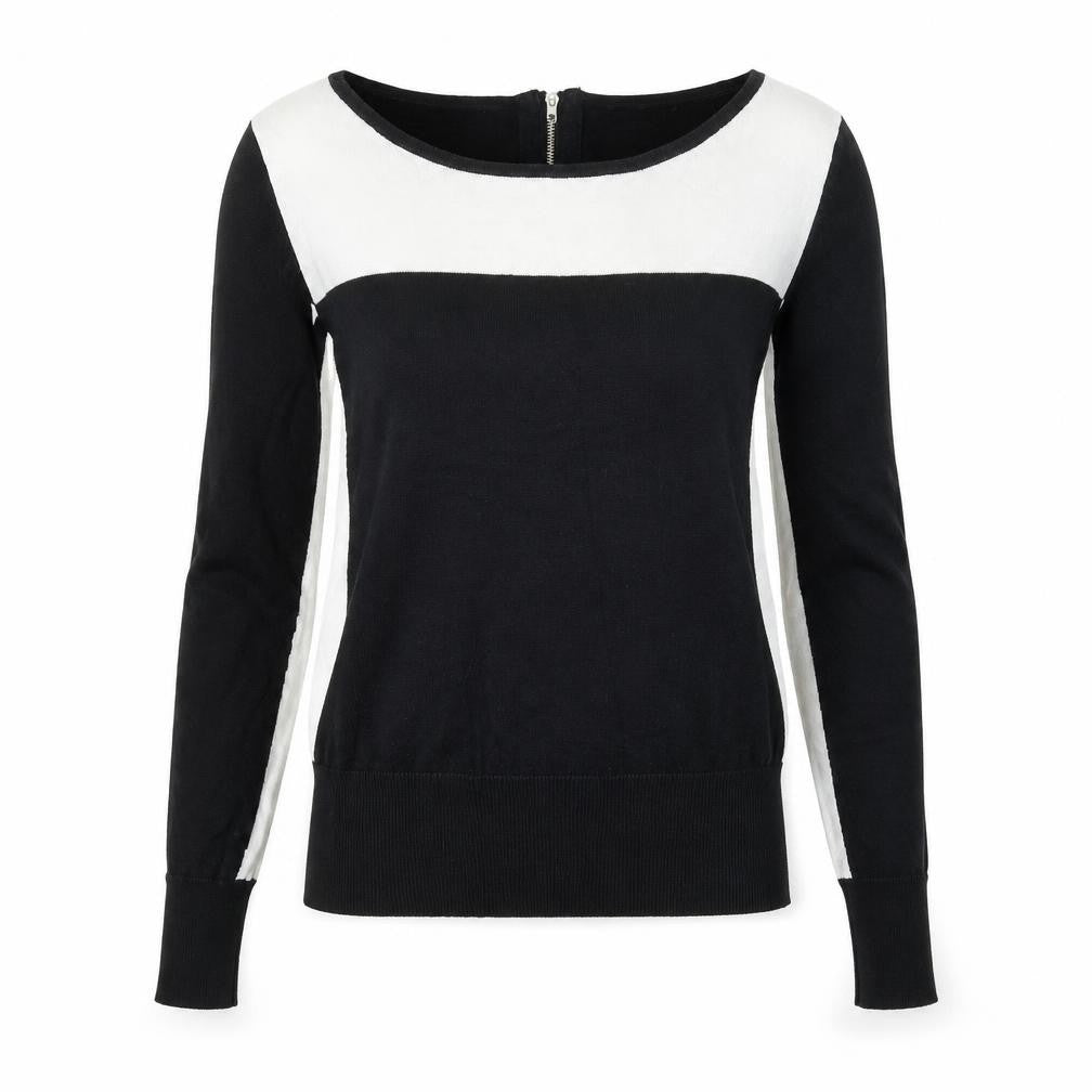 Oasis Womens Black Round Neck Cotton Pullover Jumper Size S