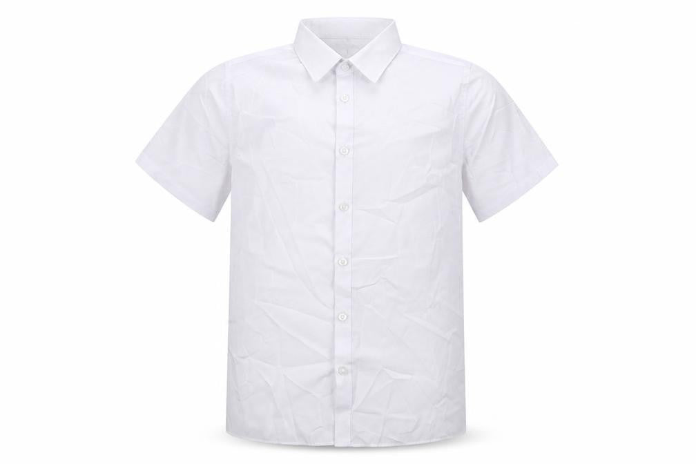Marks & Spencer Boys White Polyester Basic Button-Up Size 10-11 Years Collared Button