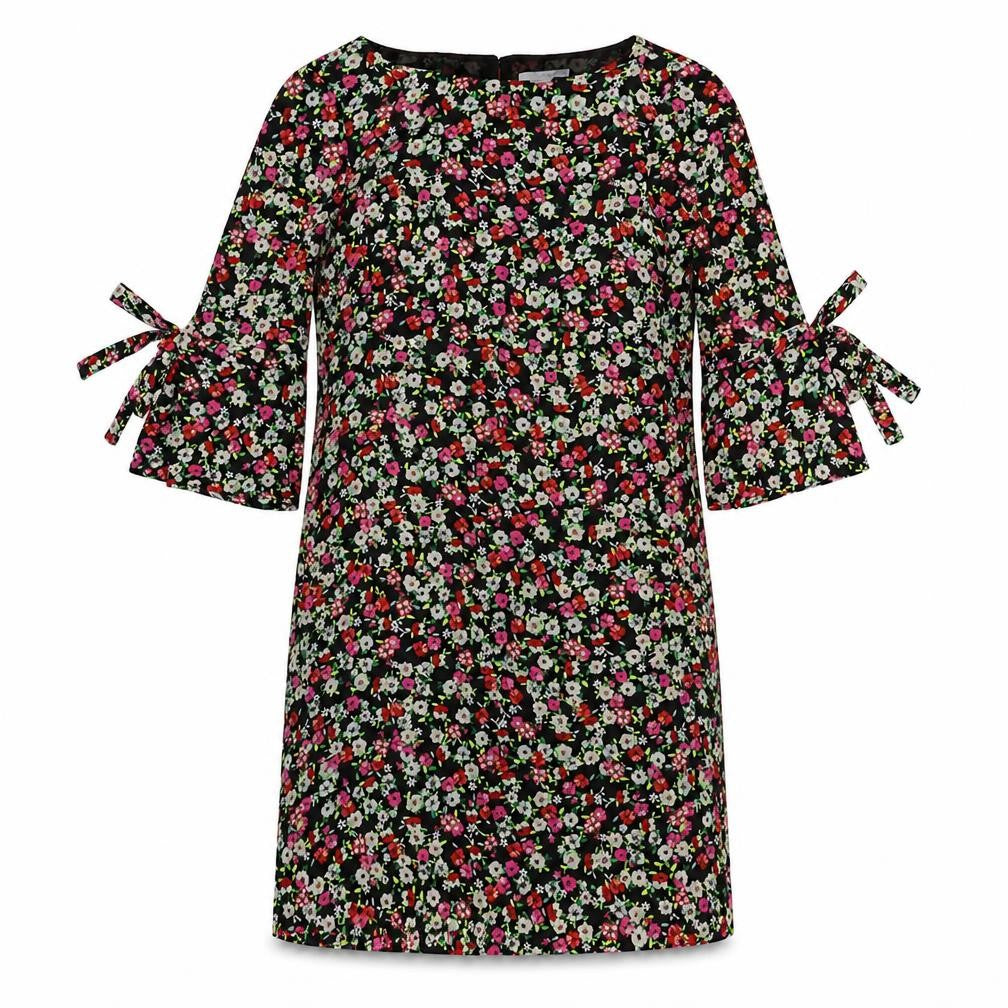 H&M Womens Multicoloured Floral Polyester A-Line Size 6 Round Neck Button