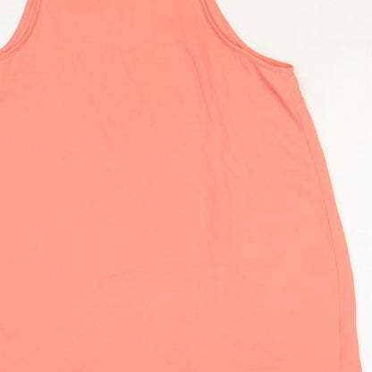 New Look Womens Pink Polyester Basic Tank Size 10 Square Neck