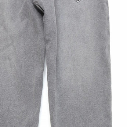 Avenue Womens Grey Polyester Trousers Size 8 Regular Button