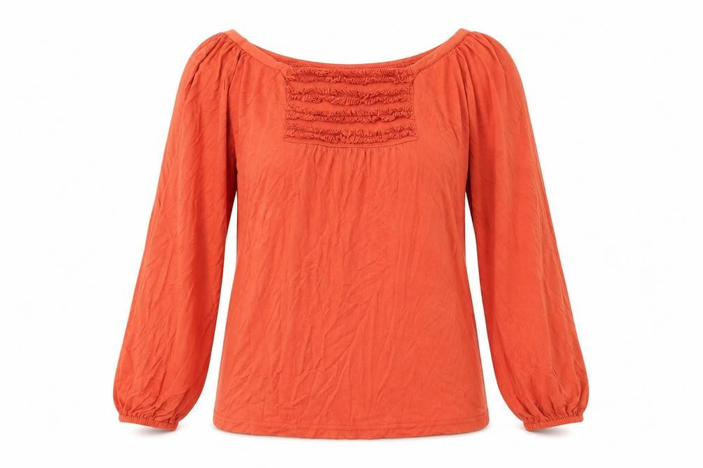 Joanna Hope Womens Red Viscose Basic T-Shirt Size 12 Boat Neck