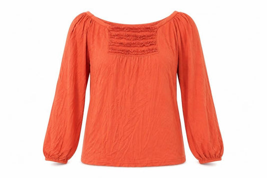 Joanna Hope Womens Red Viscose Basic T-Shirt Size 12 Boat Neck