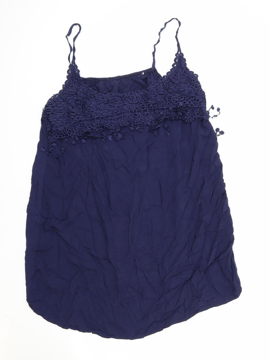 Preworn Womens Blue Cotton Basic Tank One Size Round Neck - Size 5XL