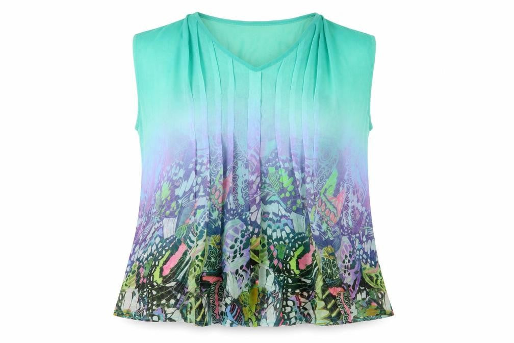 Soggo Womens Multicoloured Geometric Polyester Basic Blouse One Size V-Neck