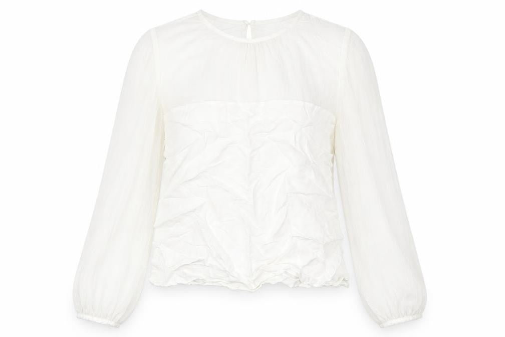 Zara Womens White Polyester Basic Blouse Size S Round Neck
