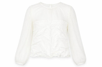 Zara Womens White Polyester Basic Blouse Size S Round Neck