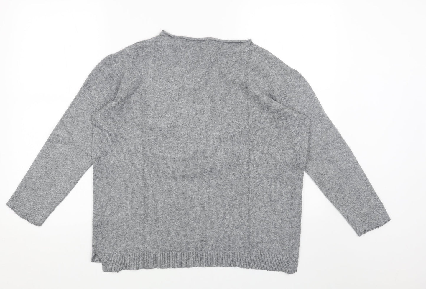 Preworn Womens Grey Round Neck Viscose Pullover Jumper Size M - Star