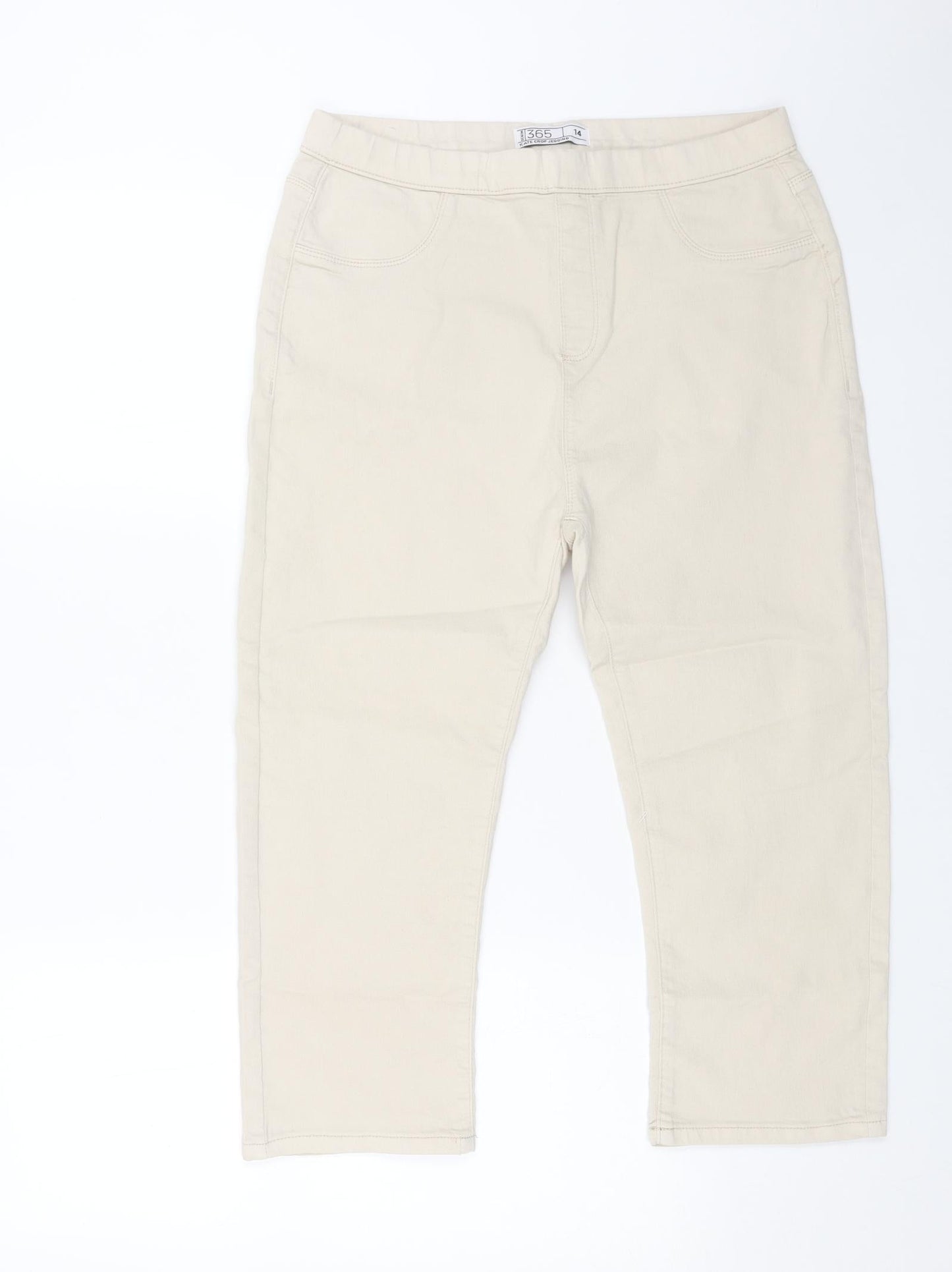 365 Womens Beige Cotton Jegging Jeans Size 14 L20 in Regular