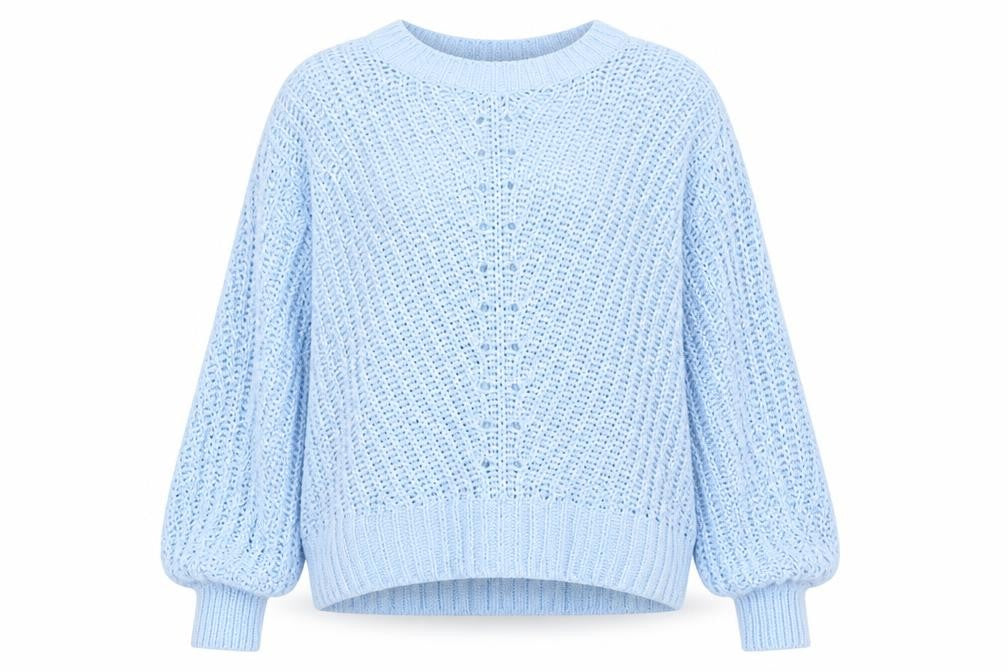 H&M Womens Blue Round Neck Polyester Pullover Jumper Size S