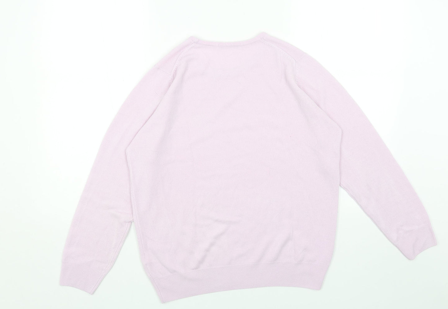 Marks and Spencer Womens Purple Round Neck Acrylic Pullover Jumper Size 14