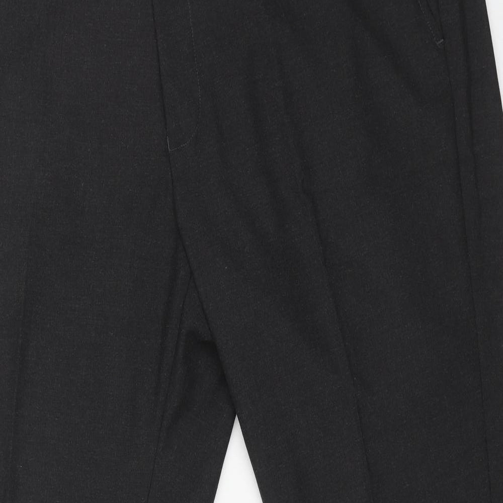 Williams Mens Grey Polyester Trousers Size 40 in L29 in Regular Zip