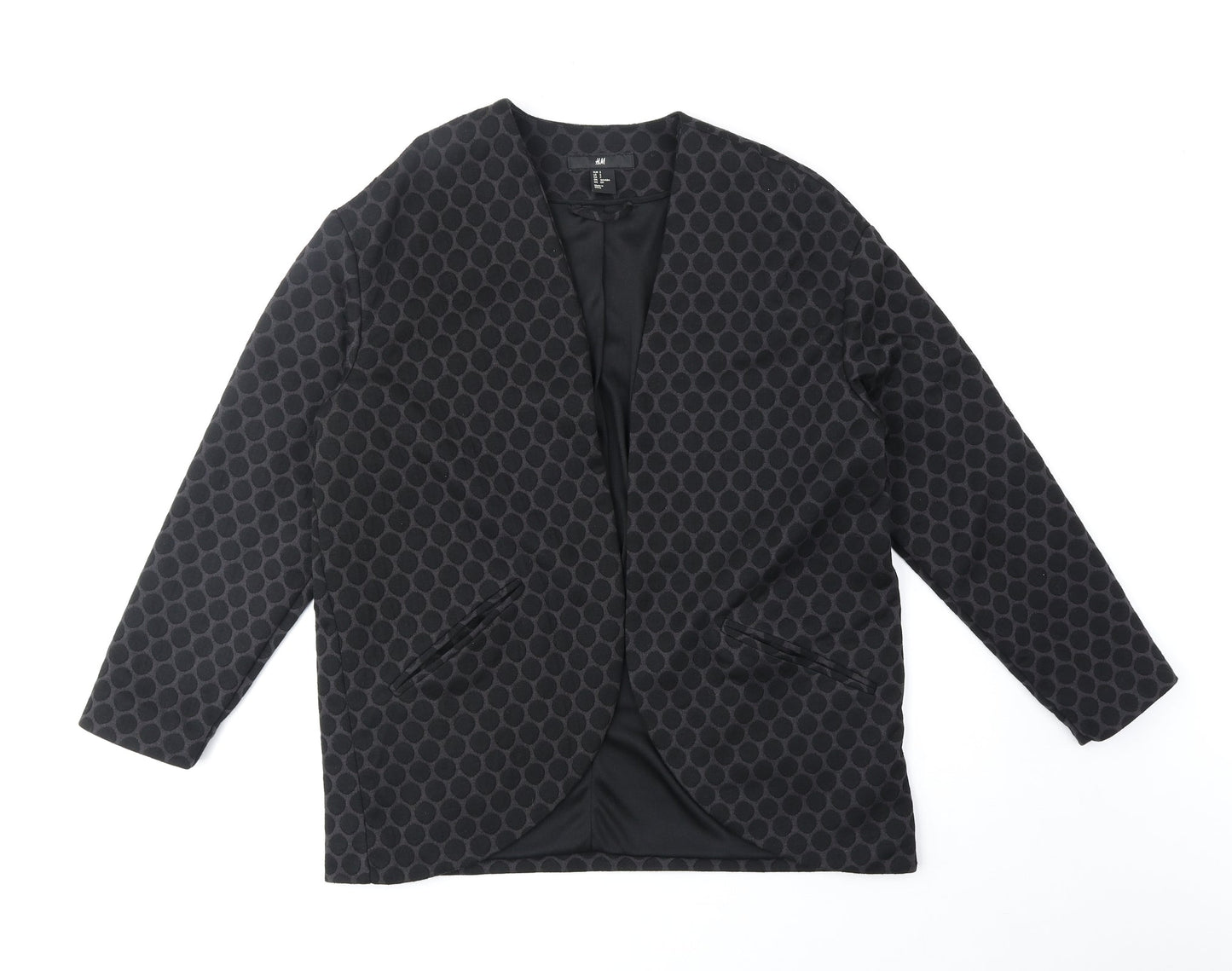 H&M Womens Black Geometric Jacket Blazer Size S