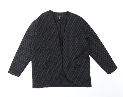 H&M Womens Black Geometric Jacket Blazer Size S
