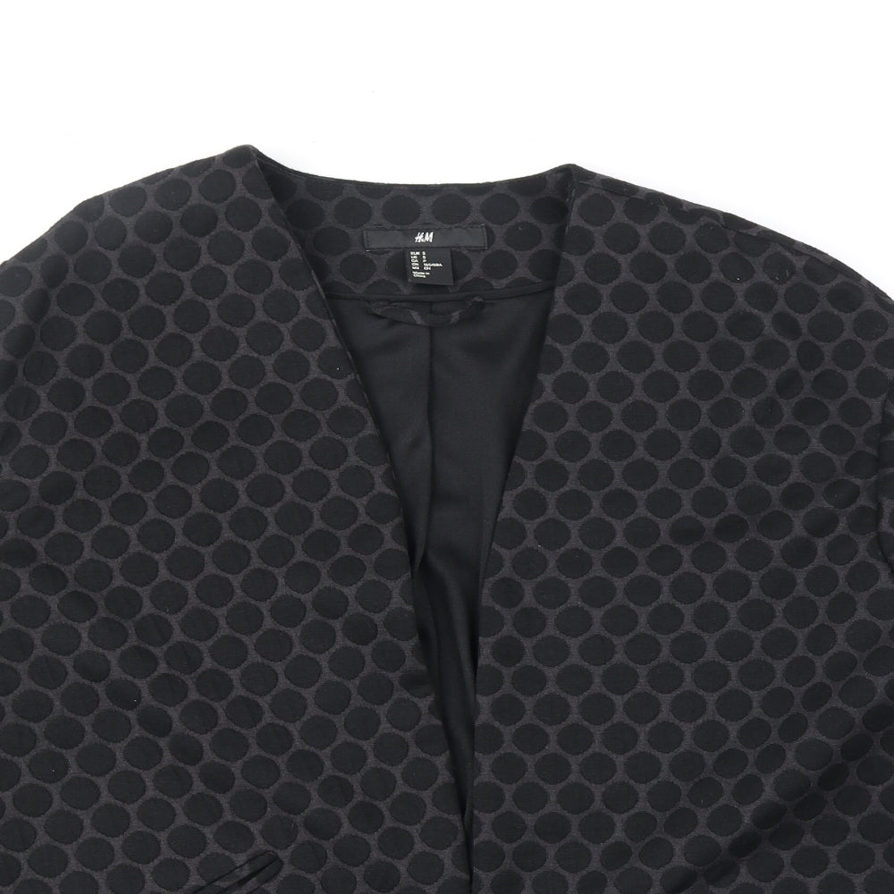 H&M Womens Black Geometric Jacket Blazer Size S