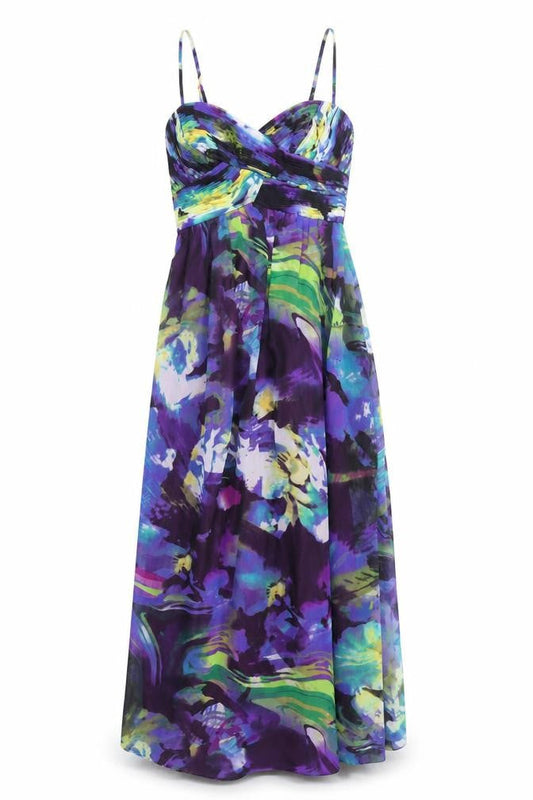 Oleg Cassini Womens Multicoloured Geometric Polyester Maxi Size 6 Sweetheart Pullover