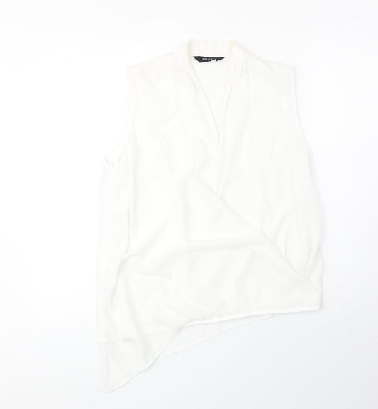 Decjuba Womens White Polyester Basic Tank Size 10 V-Neck