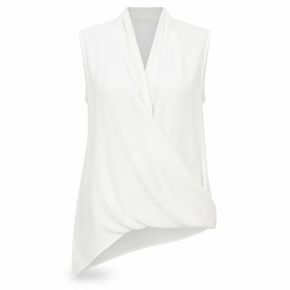 Decjuba Womens White Polyester Basic Tank Size 10 V-Neck