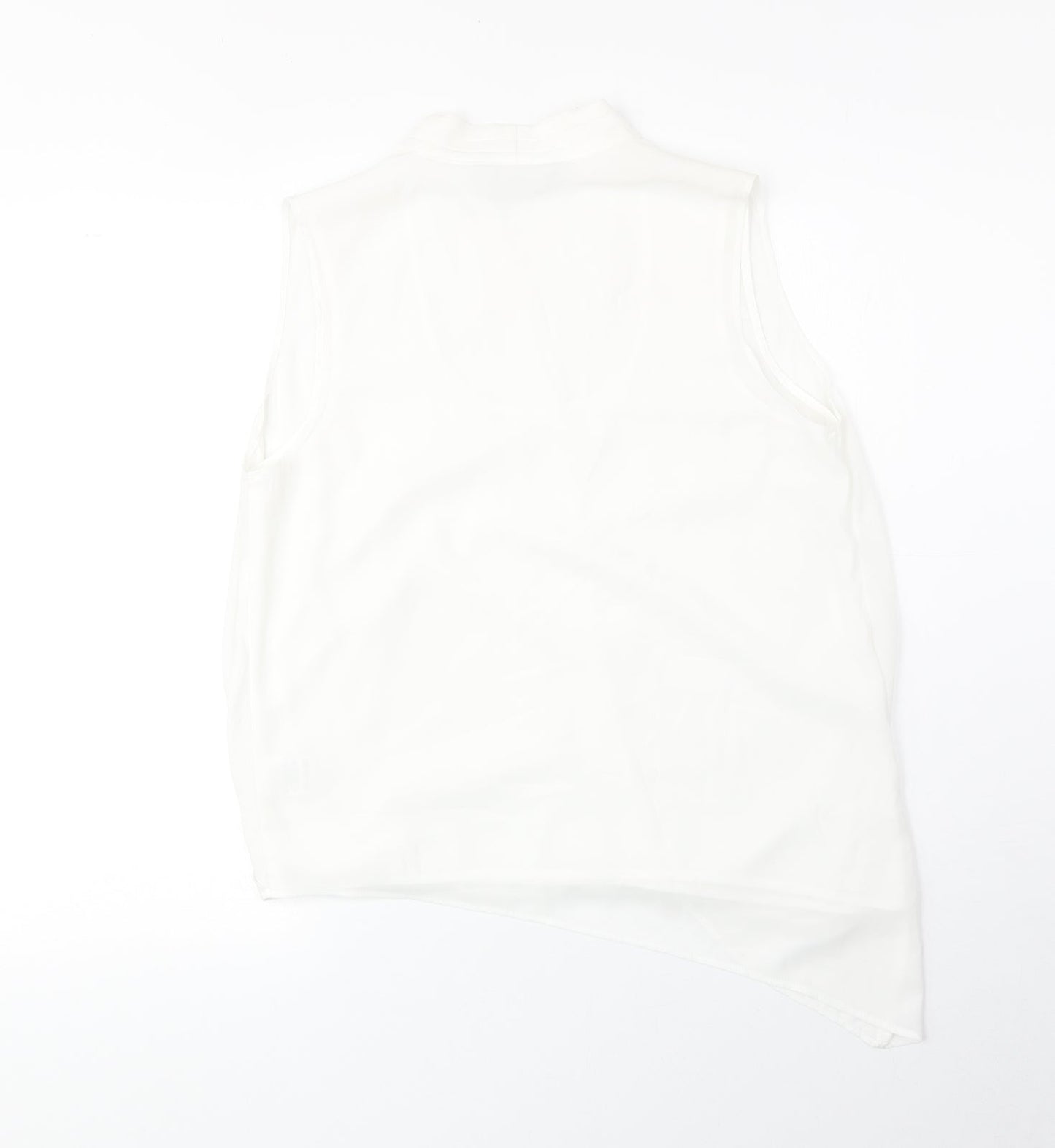 Decjuba Womens White Polyester Basic Tank Size 10 V-Neck