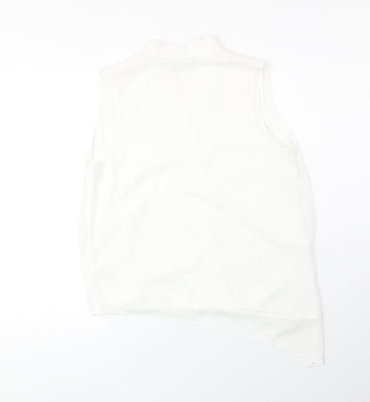 Decjuba Womens White Polyester Basic Tank Size 10 V-Neck