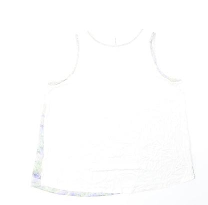 Marks & Spencer Womens Green Viscose Basic Tank Size 14 Scoop Neck