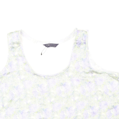 Marks & Spencer Womens Green Viscose Basic Tank Size 14 Scoop Neck