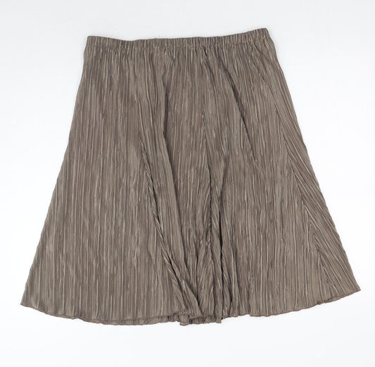 Preworn Womens Brown Polyester Swing Skirt Size 34 in