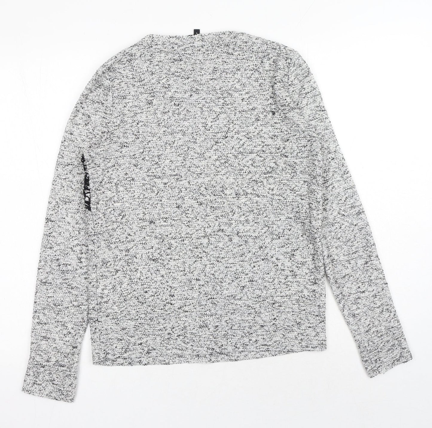 NEXT Womens Grey Round Neck Polyester Pullover Jumper Size 6