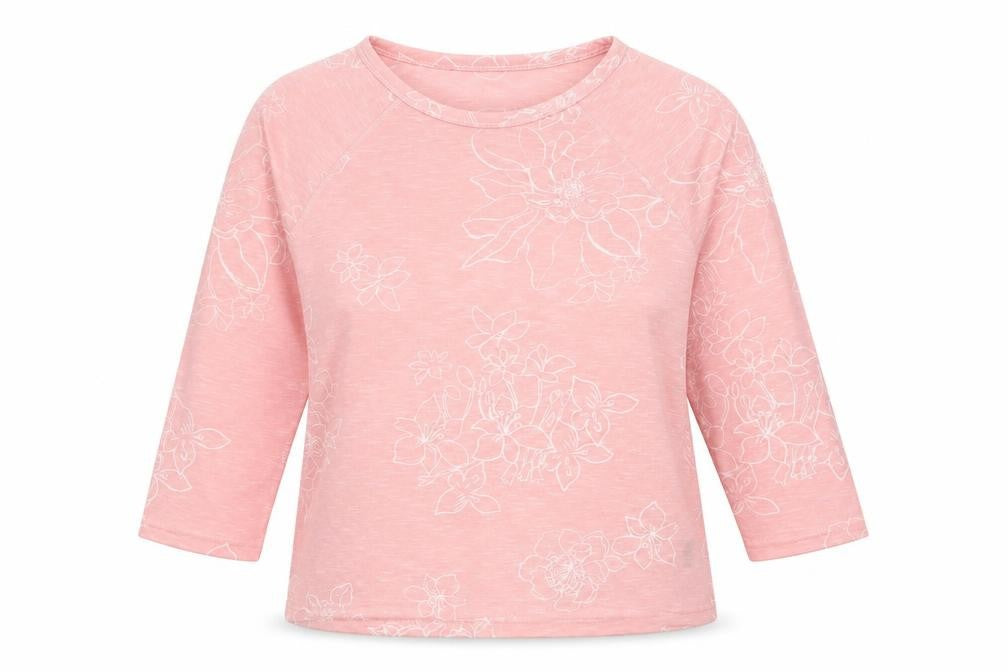 Marks & Spencer Womens Pink Floral Polyester Basic Blouse Size 14 Scoop Neck