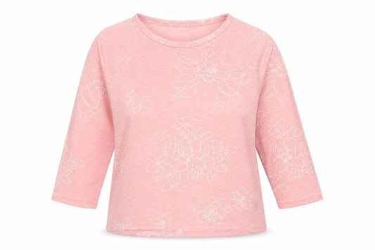 Marks and Spencer Womens Pink Floral Polyester Basic Blouse Size 14 Scoop Neck