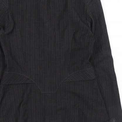 Next Womens Grey Striped Polyester Jacket Blazer Size 12