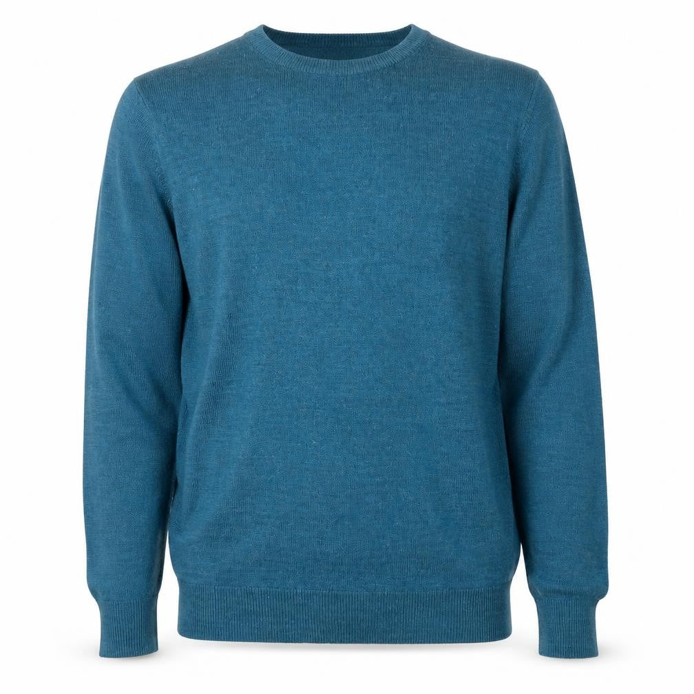 Cedarwood State Mens Blue Round Neck Acrylic Pullover Jumper Size M Long Sleeve