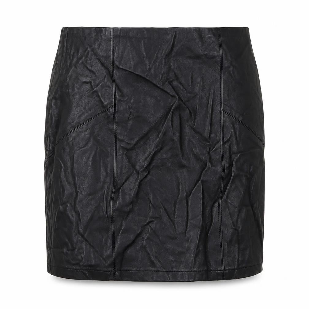 ASOS Womens Black Polyurethane Bandage Skirt Size 8 Zip