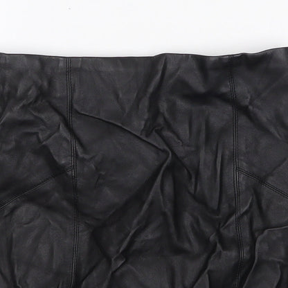ASOS Womens Black Polyurethane Bandage Skirt Size 8 Zip