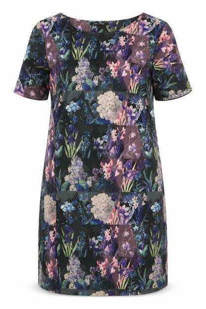 Next Womens Multicoloured Floral Polyester Shift Size 14 Boat Neck Pullover