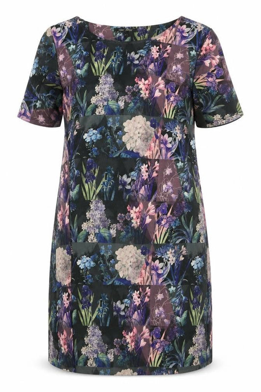 Next Womens Multicoloured Floral Polyester Shift Size 14 Boat Neck Pullover