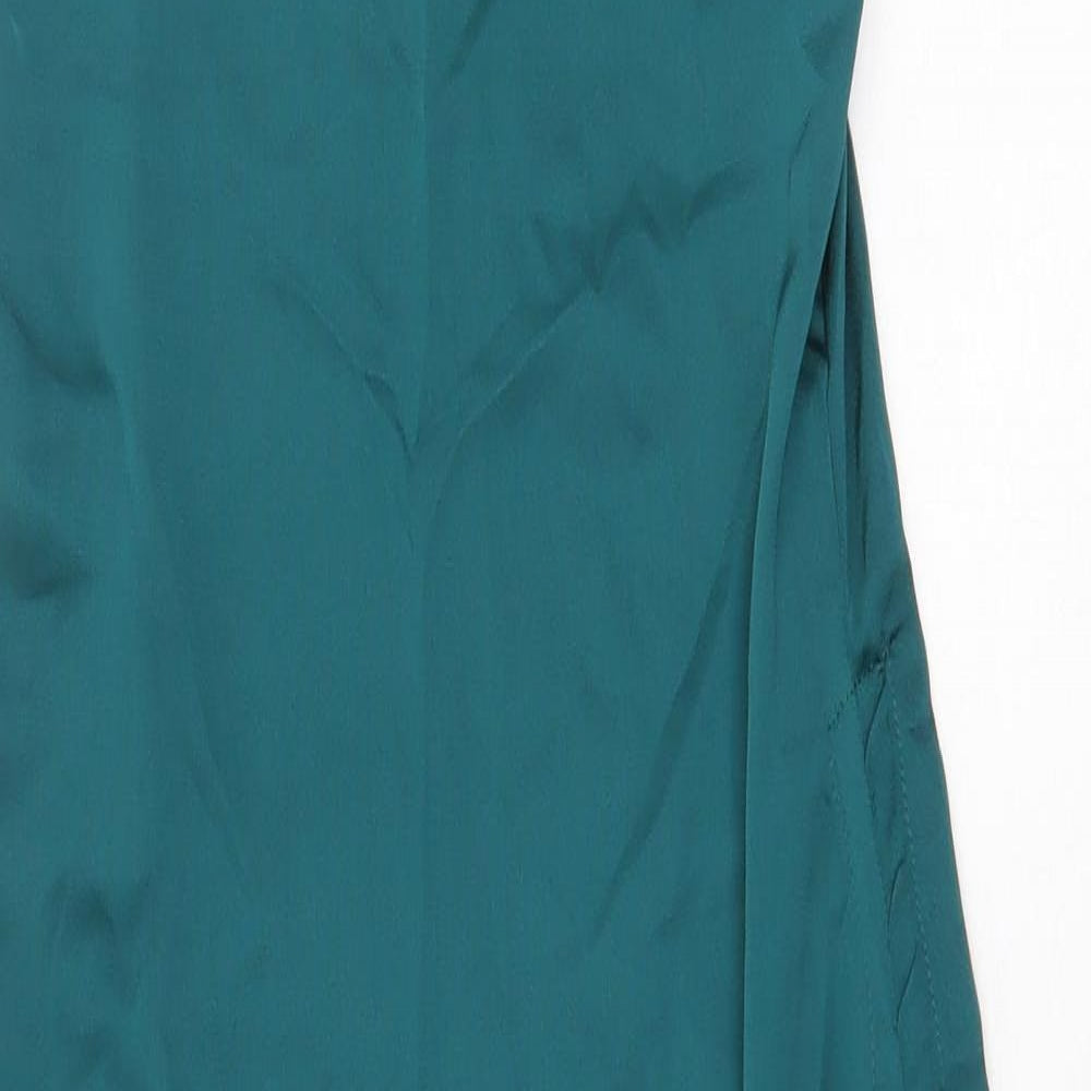 Rebellious Womens Green Polyester Bodycon Size 12 Square Neck Pullover