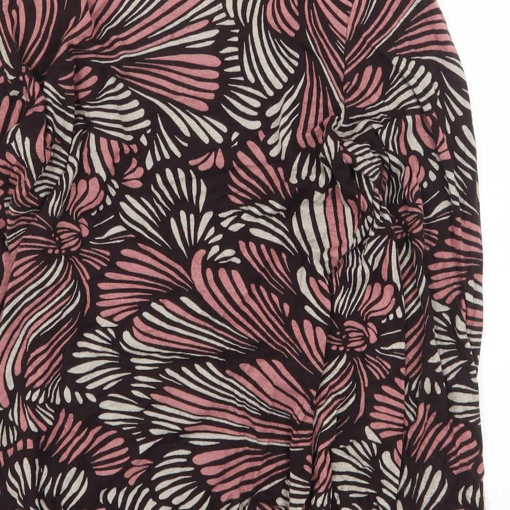 Phase Eight Womens Pink Geometric Viscose Basic Blouse Size 12 V-Neck