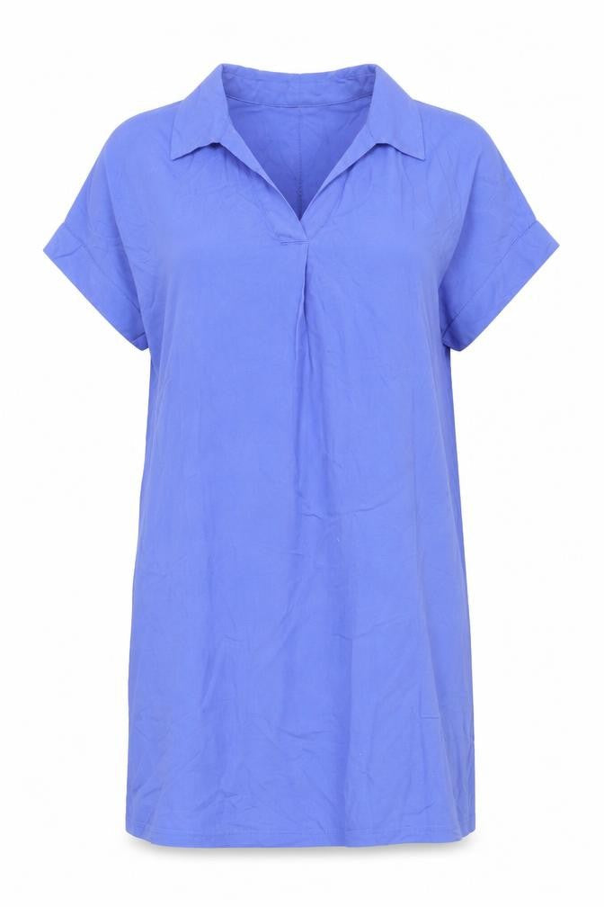 Marks & Spencer Womens Purple Viscose Shirt Dress Size 10 Collared Pullover