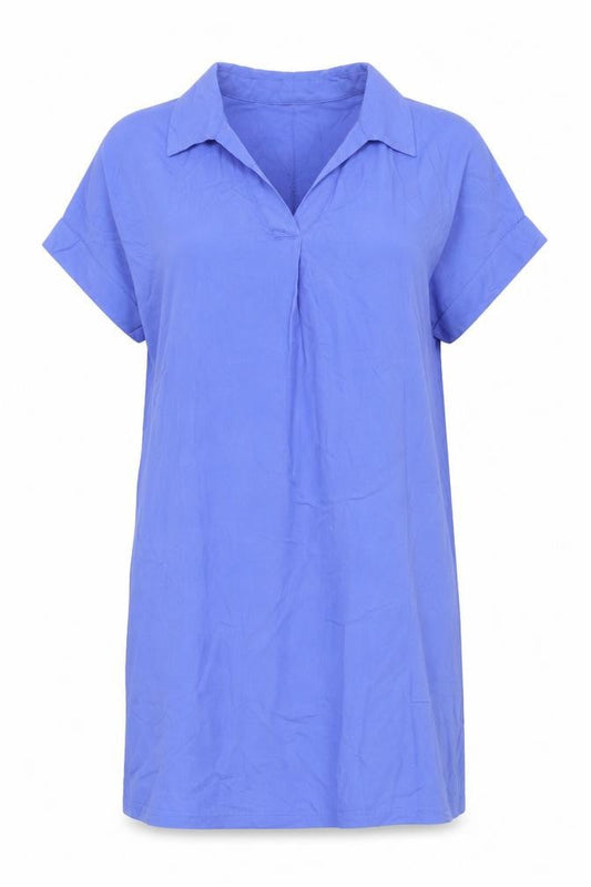 Marks & Spencer Womens Purple Viscose Shirt Dress Size 10 Collared Pullover