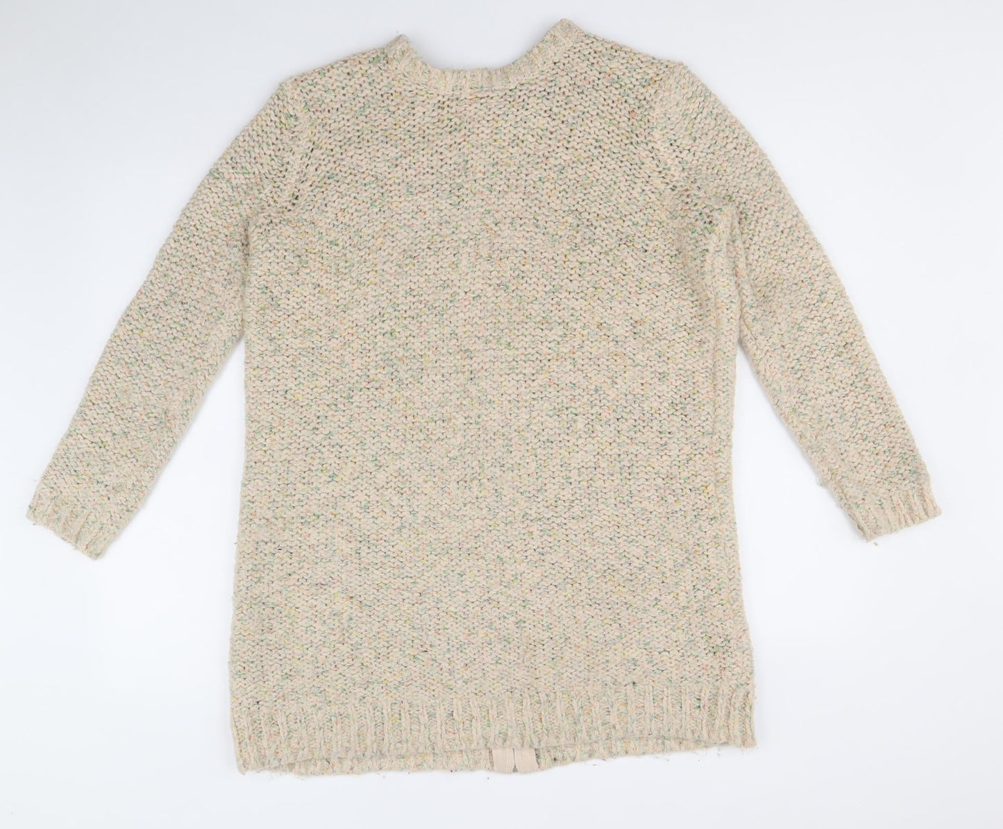 Topshop Womens Multicoloured Scoop Neck Acrylic Full Zip Jumper Size 8