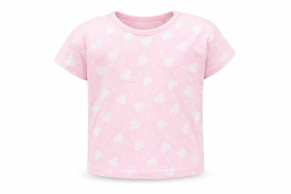 George Girls Pink Geometric Cotton Basic T-Shirt Size 2-3 Years Round Neck Pullover
