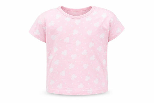George Girls Pink Geometric Cotton Basic T-Shirt Size 2-3 Years Round Neck Pullover